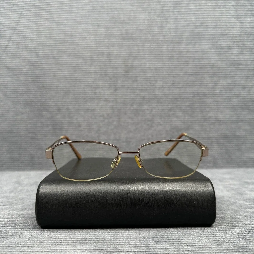Liz Claiborne L611 Bronze Gold Textured Temple Y2K Eyeglasses Frames 54-17-135